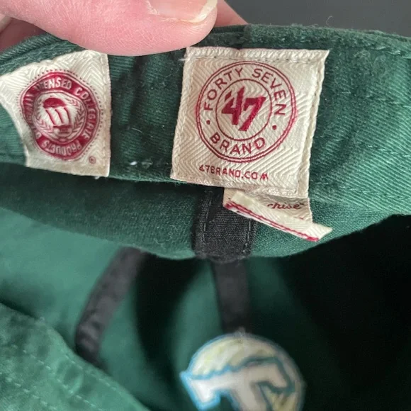 47 Brand Green Cap with T Logo Tulane baseball hat large - Picture 3 of 4